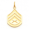 Yellow Gold 7/8in US Marine Corps Staff Sergeant Pendant