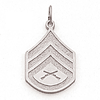 Sterling Silver 7/8in US Marine Corps Staff Sergeant Pendant