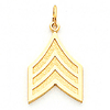 Yellow Gold US Army Sergeant Pendant 3/4in