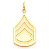 Yellow Gold 1in US Army Staff Sergeant Pendant