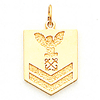 3/4in US Navy Petty Officer 2nd Class Pendant - Yellow Gold