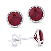 14k White Gold 2.4 ct tw Created Ruby Stud Earrings AA Quality