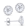 14k White Gold 2.0 ct tw White Topaz and Diamond Halo Stud Earrings AA Quality