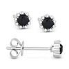 14k White Gold 0.26 ct tw Blue Sapphire and Diamond Halo Stud Earrings AA Quality