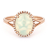 14k Rose Gold Oval Ethiopian Opal and Diamond Halo Ring