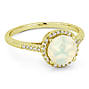 14k Yellow Gold Ethiopian Opal and Diamond Halo Ring
