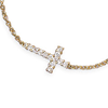 14kt Gold Plated Sterling Silver 1/2in Sideways Cross on 16in Necklace