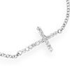 Sterling Silver 18in Cubic Zirconia Cross Necklace