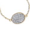 Gold Filled 16in Oval Druzy Necklace