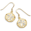 14kt Yellow Gold Plated Sterling Silver Sand Dollar Earrings