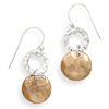 Rose Gold-Plated Sterling Silver Hammered French Wire Earrings