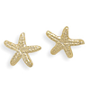 14kt Yellow Gold Plated Sterling Silver Starfish Stud Earrings