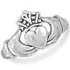 Sterling Silver Slender Oxidized Claddagh Ring