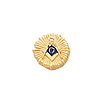 10k Yellow Gold Masonic Sunburst Tie Tac