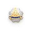 10k Two-tone Gold Past Master Mason Sunburst Tie Tac