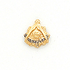10kt Yellow Gold Past Master Tie Tac with Blue Enamel