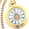 Gold-tone Past Master Bulova Pocket Watch with Chain