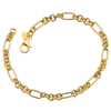 14k Yellow Gold Ladies' 7.5in Round Figaro Link Bracelet 4.5mm Wide