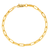 18k Yellow Gold 7.5in Oval Paper Clip Bracelet 3.8mm