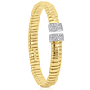18k Yellow Gold .32 ct tw Diamond Tubogas Flexible Cuff Bangle Bracelet