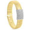 18k Yellow Gold 1.6 ct tw Diamond Tubogas Flexible Cuff Bangle Bracelet