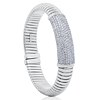 18k White Gold 3.6 ct tw Diamond Split Cuff Bangle Bracelet