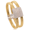 18k Yellow Gold 2.1 ct tw Diamond Split Cuff Bangle Bracelet