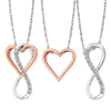 10k Rose and White Gold Enhanceables Infinity Heart Diamond Necklace