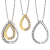 10k Two-tone Gold Enhanceables Tear Drop Diamond Necklace