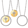 10k Two-tone Gold Enhanceables Cross Disc Diamond Necklace