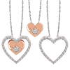 10k Two-tone Gold Enhanceables Heart Diamond Necklace