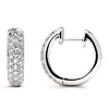 14k White Gold 1 ct tw Diamond Pave Hoop Earrings