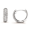 14k White Gold 1/4 ct tw Diamond Pave Hoop Earrings