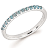 14k White Gold 1/4 ct Stackable Blue Topaz Ring