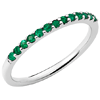 14k White Gold 1/5 ct Stackable Emerald Ring