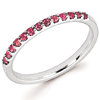 14k White Gold 1/5 ct Stackable Pink Tourmaline Ring
