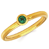 14k Yellow Gold 1/6 ct Emerald Bezel Stackable Ring