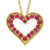 14k Yellow Gold 5/8 ct Ruby Heart Necklace