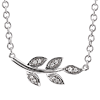 10k White Gold .04 ct tw Diamond Leaf Necklace