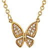10k Yellow Gold .08 ct tw Diamond Butterfly Necklace
