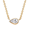 14k Yellow Gold 1/6 ct Diamond Solitaire Pear Necklace