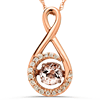 10k Rose Gold 1/2 ct Morganite Infinity Necklace with Diamonds