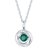 Sterling Silver 3/8 ct Shimmering Emerald Knot Diamond Accent Necklace