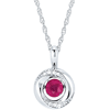 Silver 3/8 ct Shimmering Ruby Knot Diamond Accent Necklace