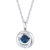 Silver 3/8 ct Shimmering Sapphire Knot Diamond Accent Necklace