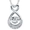 Sterling Silver .03 ct Shimmering Diamond Heart Infinity Necklace