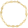 14k Yellow Gold Flat Mariner Link Charm Bracelet 7.5in