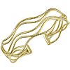 14k Yellow Gold Wavy Cuff Bangle Bracelet