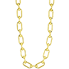 14k Yellow Gold Paper Clip Necklace with Textured Balls 17in