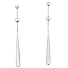 14k White Gold Cable Chain Teardrop Earrings with Ball Accents